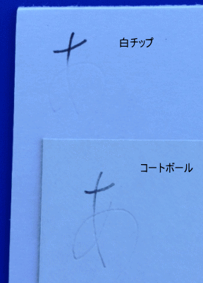 板目表紙に文字を書いた様子 板目表紙に文字を書いた様子