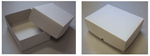 シンプルな白箱の既製品
